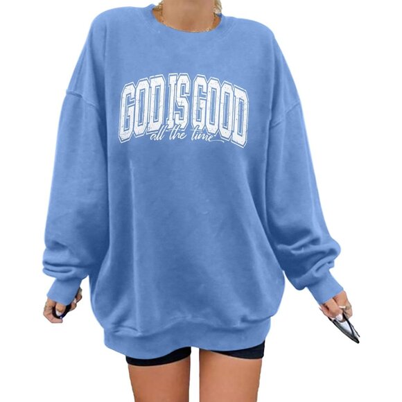 Christian Sweatshirt Oversized Bible Verse Gift Casual Religious Top - Picture 5 of 5